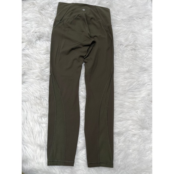 Lulemon Train Times 7/8 Pant 25" Dark Olive Luxtreme Hi Rise Compression Sz 6 - Picture 4 of 5